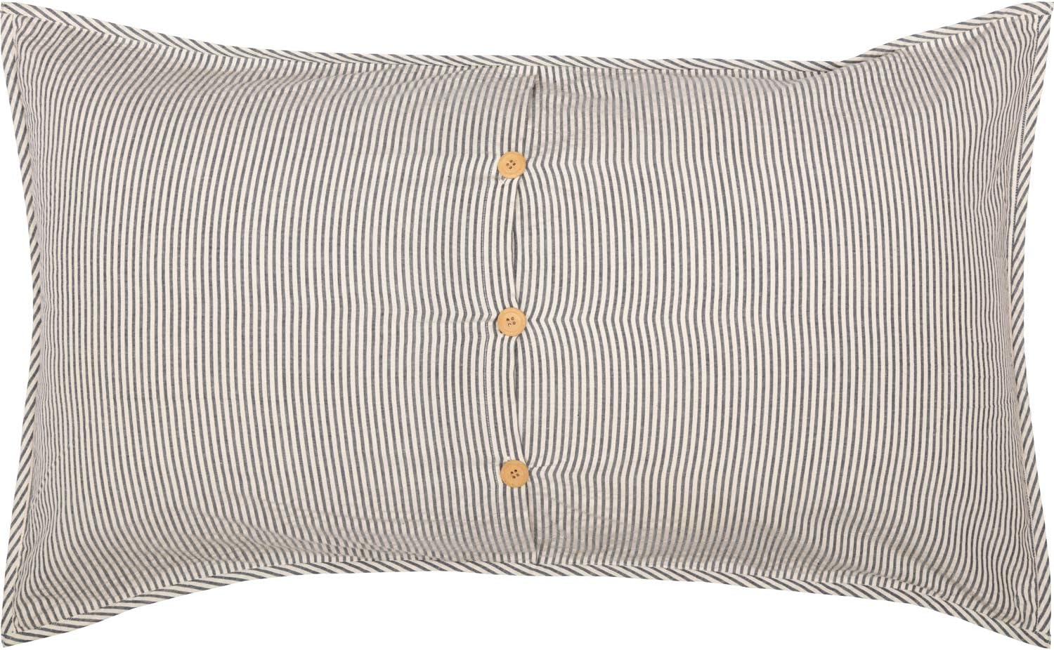 VHC Brands Hatteras Seersucker Blue Ticking Stripe King Sham 21x37