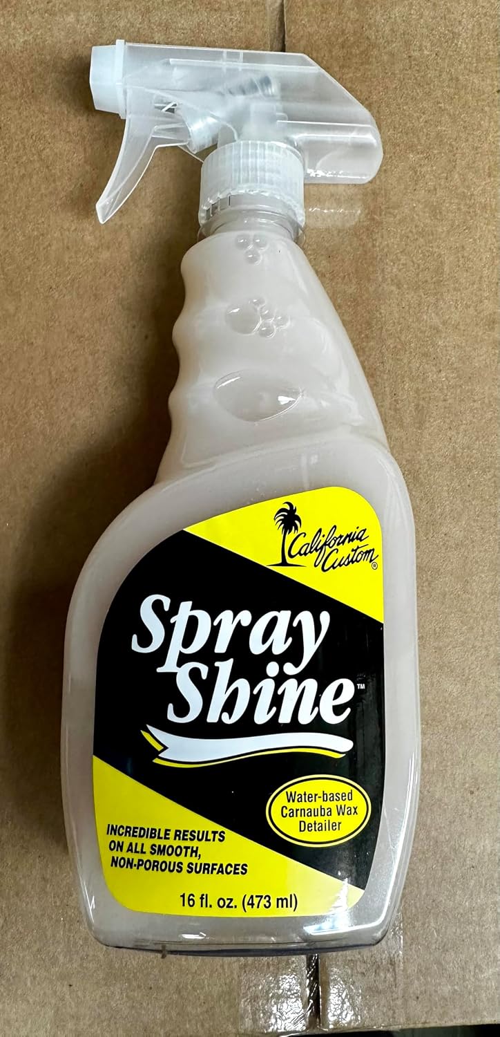 California Custom Spray Shine – Quick & Easy Water-Based Instant Detailer with Carnauba Wax, Gloss Finish for Paint, Glass, Plastic, Chrome, Mirror – For Cars, Trucks, Motorcycles, Appliances – 16 oz
