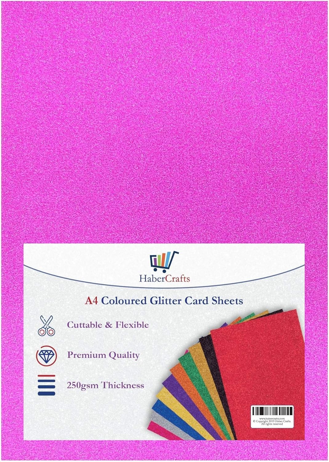 A4 Purple Glitter Card Paper Non Shed Sparkle Craft Sheets Sparkle 250gsm Bling Crafting Cardstock Acid Free (Purple - 10 Sheets)