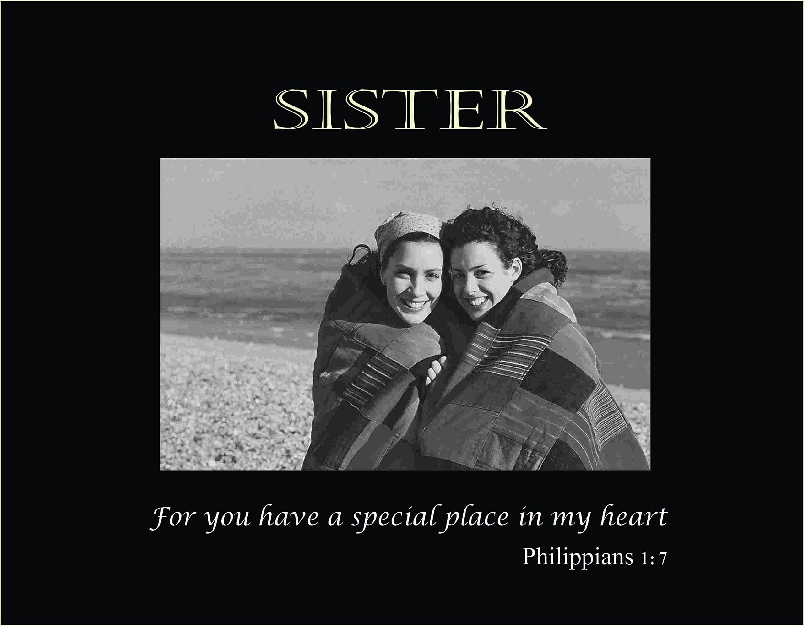 Havoc Gifts 3113-SB Sister Scripture Engraved Frame, Small, Black