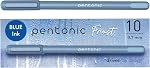 Pentonic Stylos à bille, 10-Pack, Barreau bleu pâle givré à l'encre bleue 0.7mm Fine Point, Stylos d'écriture lisses pour le journaling, Note-Take, Bureau & Fournitures scolaires, encre résistante aux frottis, ensemble de stylos en vrac