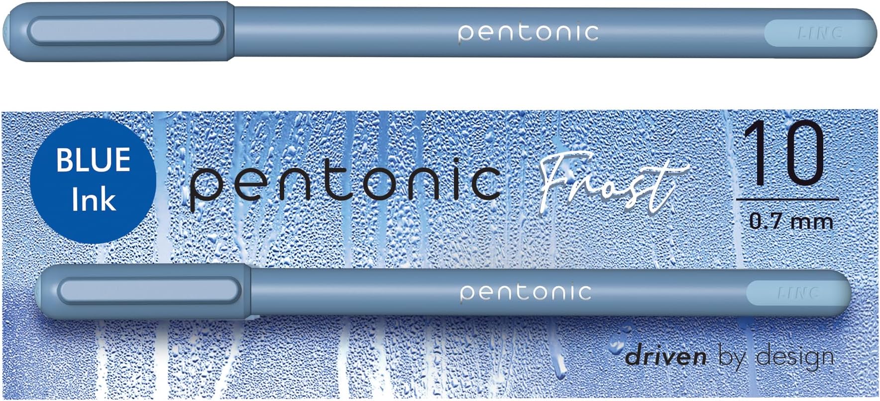 Ballpoint Pens, 10 Count, Frosted Pale Blue Barrel with Blue Ink, 0.7 mm Fine Point, Smooth Writing For Journaling & Note Taking (PEN13085)