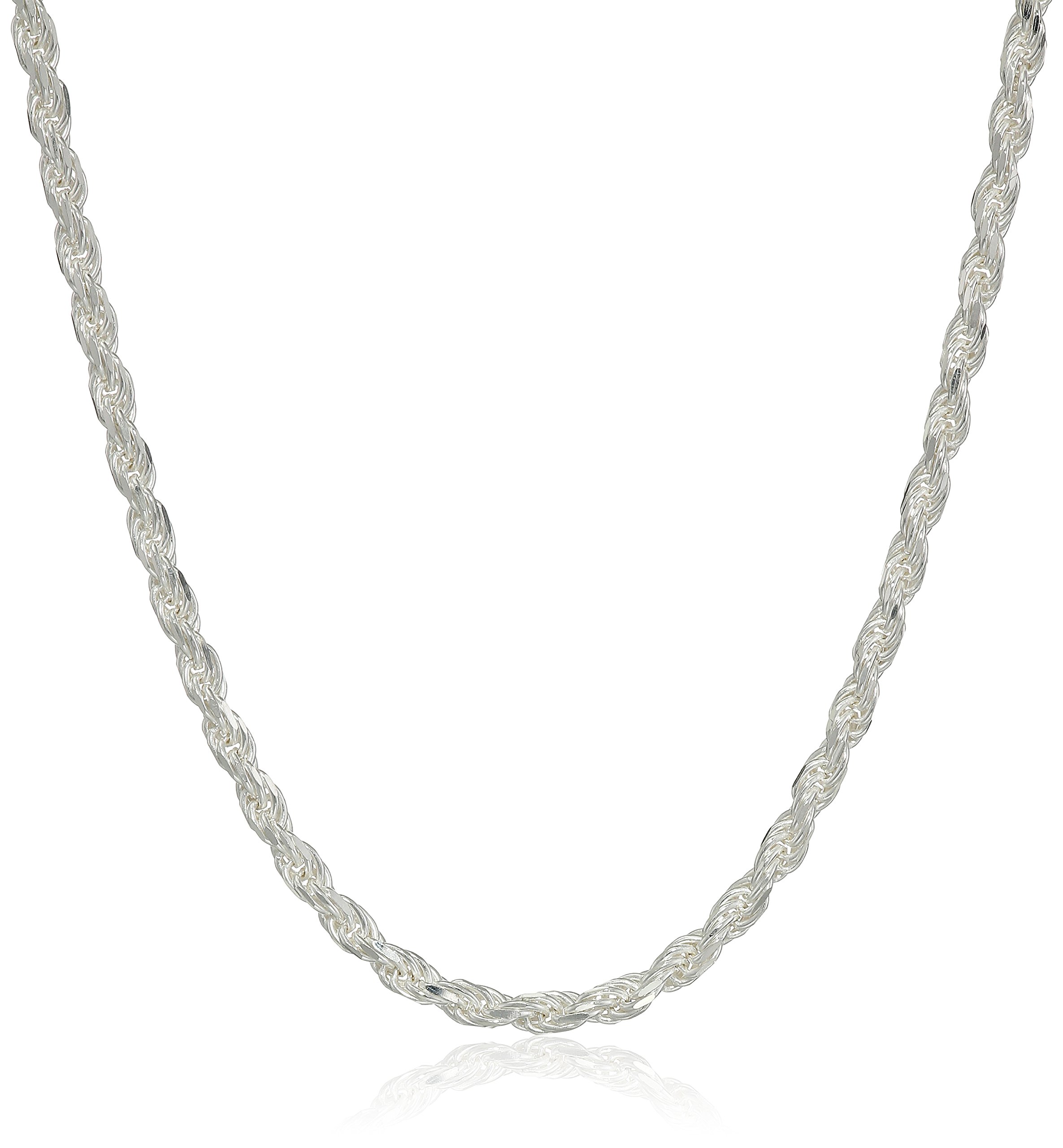 Amazon Essentials Sterling Silver Diamond Cut 14 Inches Rope Chain Necklace