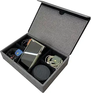 MITER キャリングケース DAP + Earphone イヤホン 収納, Carrying Case Cover for Digital Audio Player and IEM Earphones (6イヤホン収納-Black)