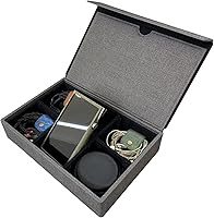 MITER Carrying Case For DAP Earphone, Handmade Italy PU Leather Hard Standing Case For 2 IEM Earphones 1 Digital Audio Player Storage Carry Cover