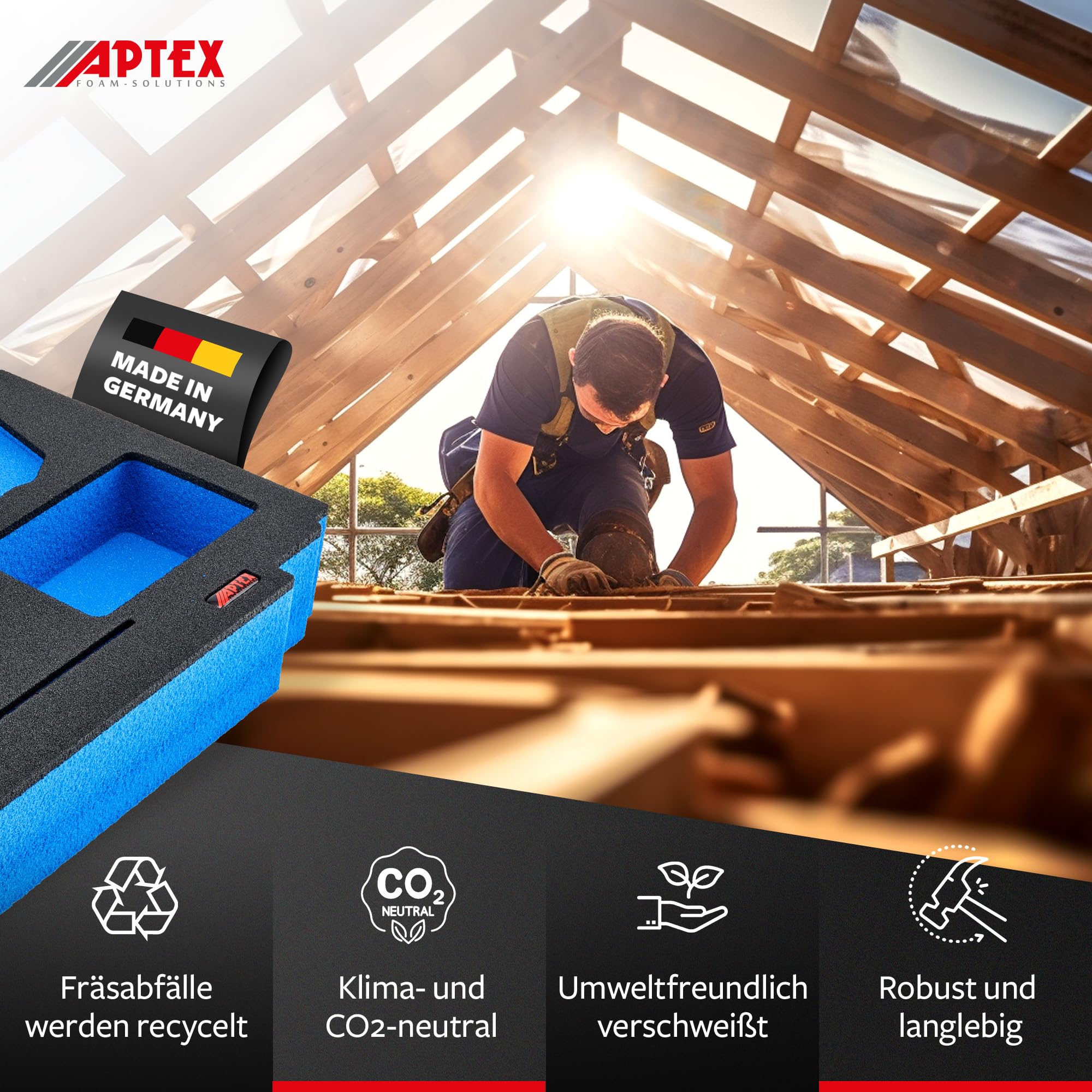 APTEX Schaumeinlage passend für Makita Akku-Handkreissäge DSS 501 für MakPac Gr. 4