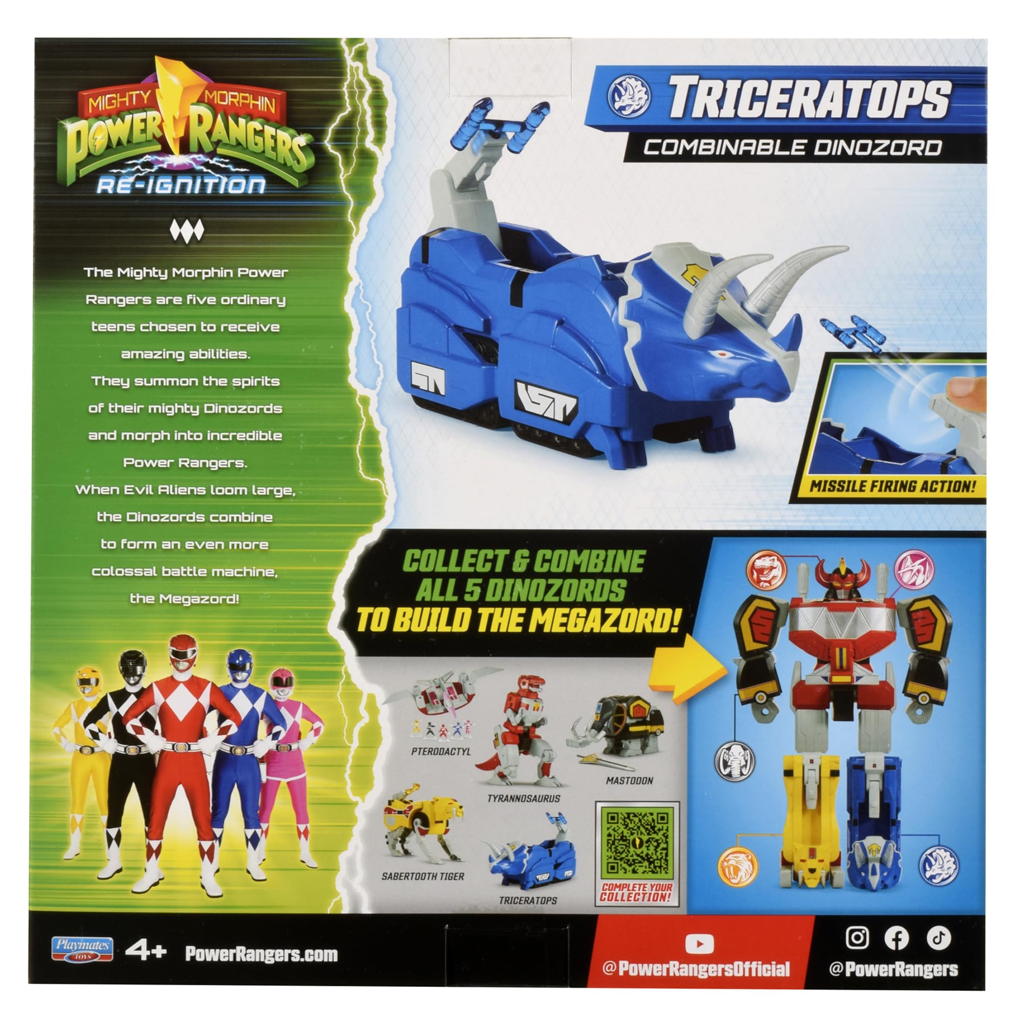 Mighty Morphin Power Rangers: Ponowny zapłon – kombinowany dinozaur Triceratops od Playmates Toys
