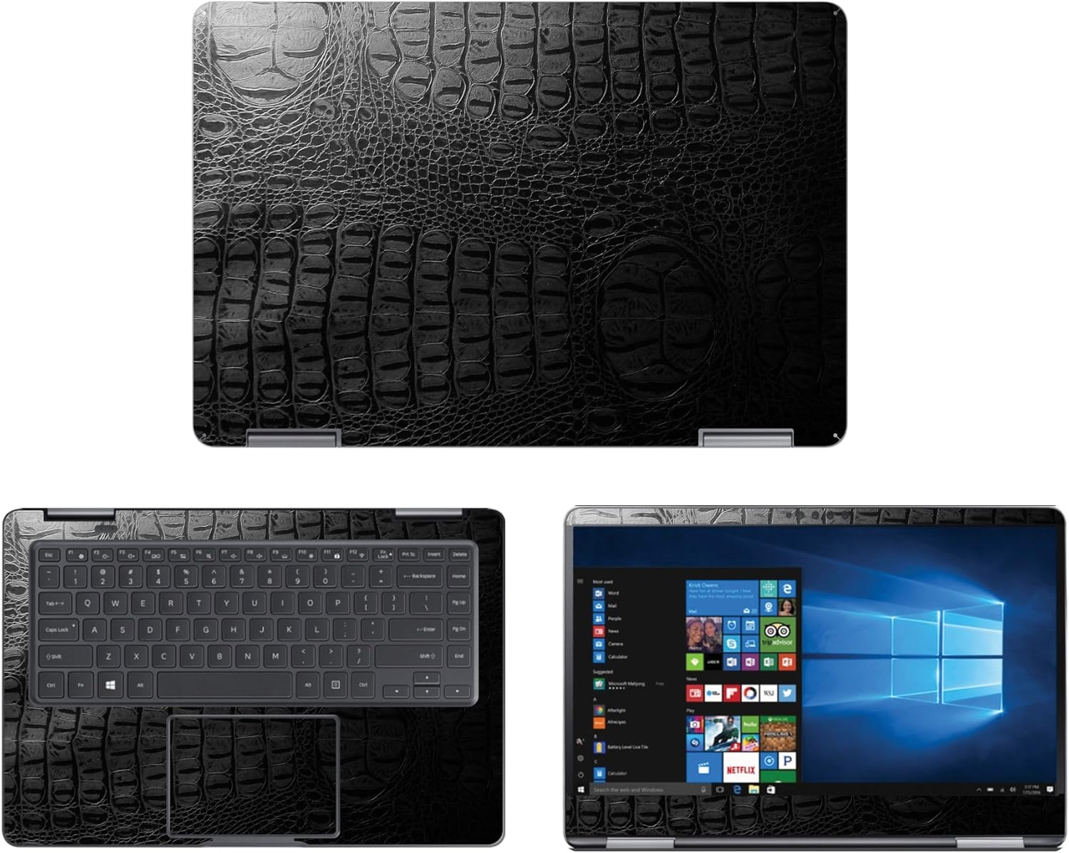 Decalrus - Protective Decal for Samsung Notebook 9 Pro NP940X5M (15.6" Screen) Laptop Crocodile Skin Pattern Texture Skin case Cover wrap CROsamsungNtBk9pro15_np940x5mBlack