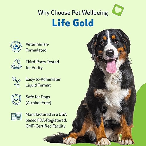 Miniatura 2 de Pet Wellbeing Life Gold for Dogs - Apoya la desintoxicación, la salud del sistema inmunológico, los antioxidantes, suplemento de hierbas formulado