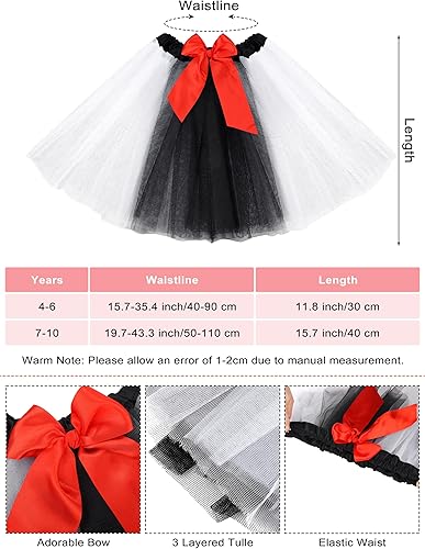 Miniatura 3 de SOMSOC Falda tutú de tul para niñas, conjunto de disfraz para niñas, diadema de lazo, medias a rayas, disfraz de gato para fiesta de Halloween,