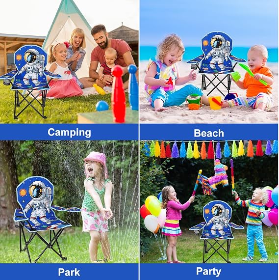 KABOER Kids Outdoor Folding Camping Chair with Cup Holder Carrying Bag
