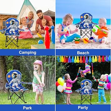 KABOER Kids Outdoor Folding Camping Chair with Cup Holder Carrying Bag