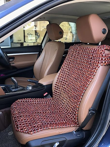 Amazon Co Jp 天然木製ビーズ 自動車シートカバー クールで爽やかな背中 マッサージ 快適マット プレミアム品質 ユニバーサル 車 トラック用 夏のドライブに耐えられる運転を痛くなくします フロントシート 車 バイク