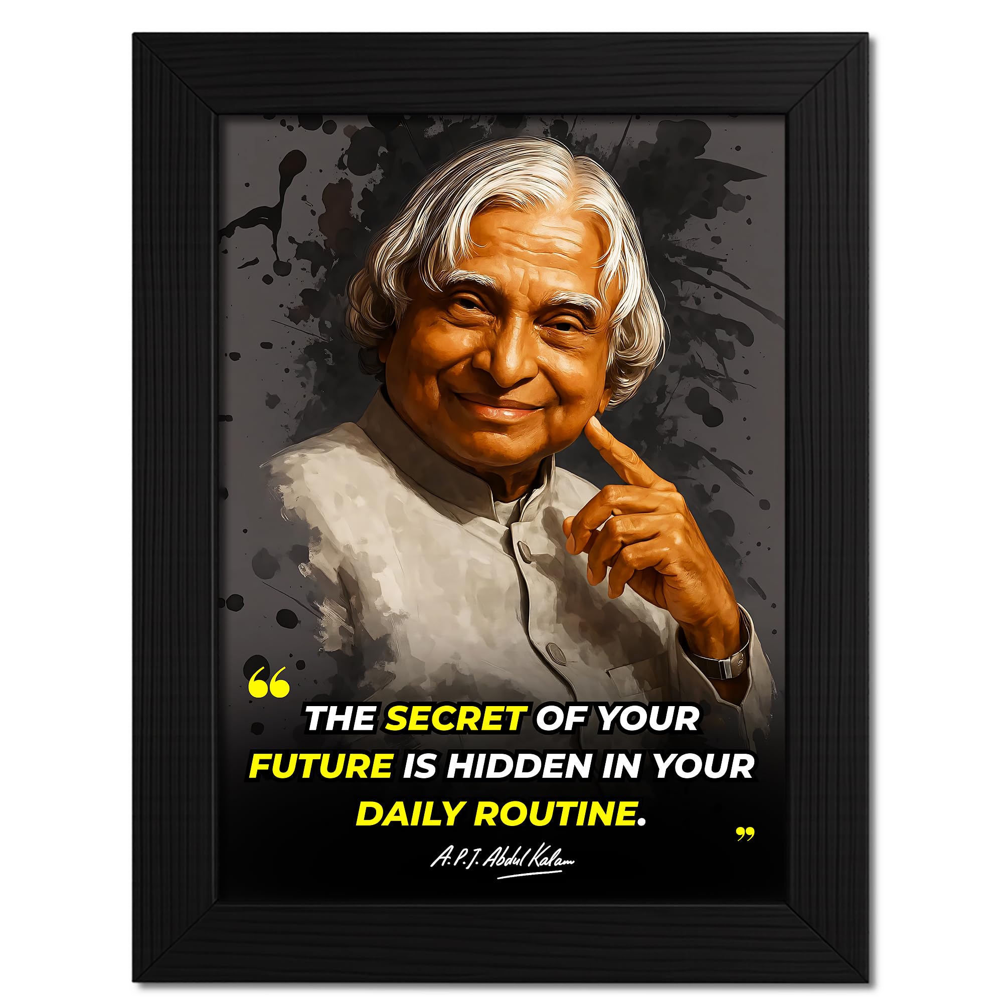 DmcreativityCraft Motivational Quotes Wall Frames APJ Abdul Kalam Posters Framed Art with 1 inch Matt Finish Black Frame for Room, Office and Study Desk Decoration (9.5 x 12.5 inches)-image-12