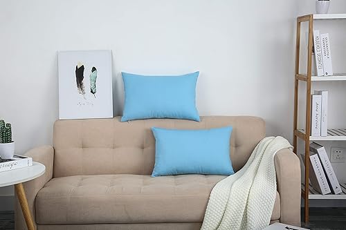 Miniatura 8 de TangDepot - Funda de almohada hecha a mano 100% lona de algodón, Algodón, Azul (Sky Blue)