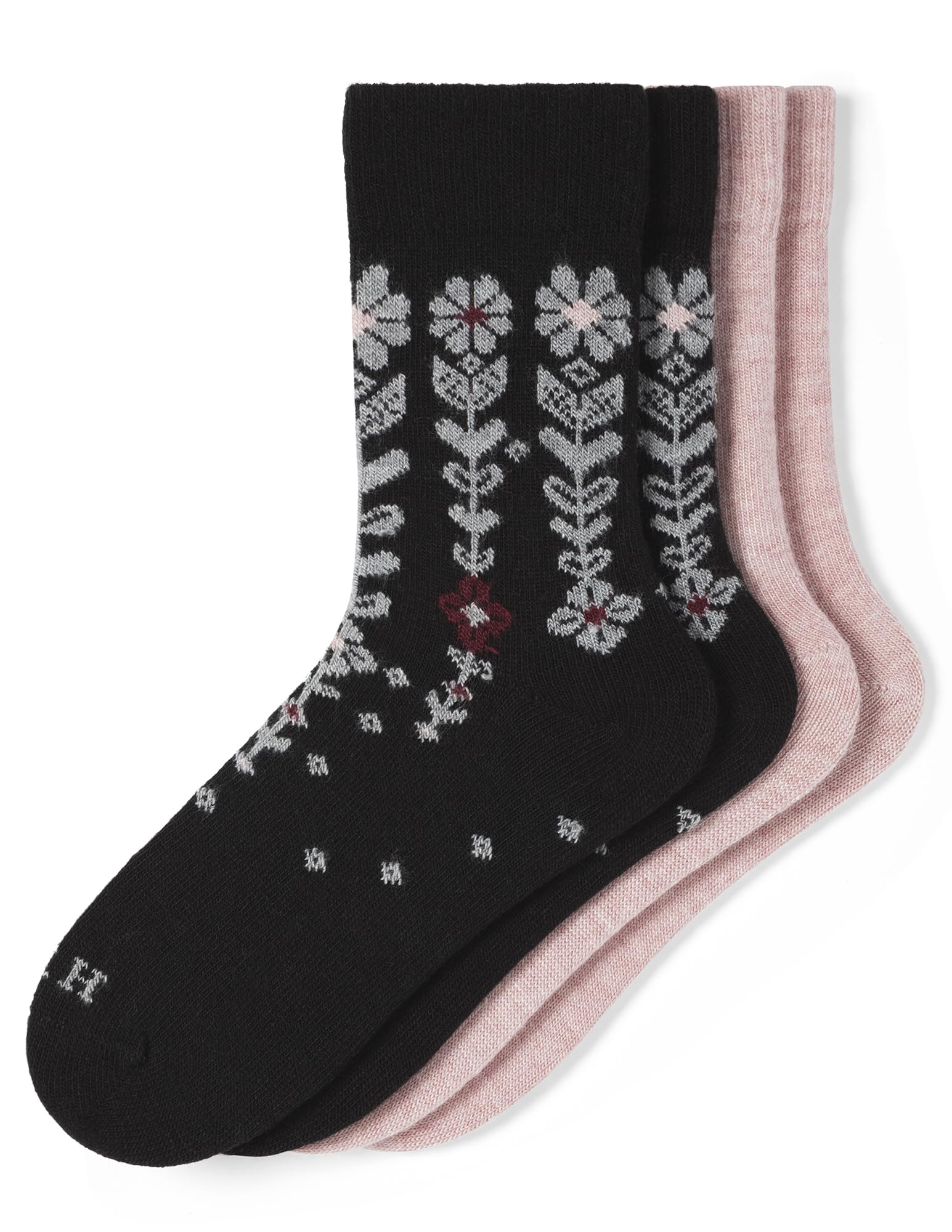 HUE womens Crew Length Boot Socks, 2 Pair Pack