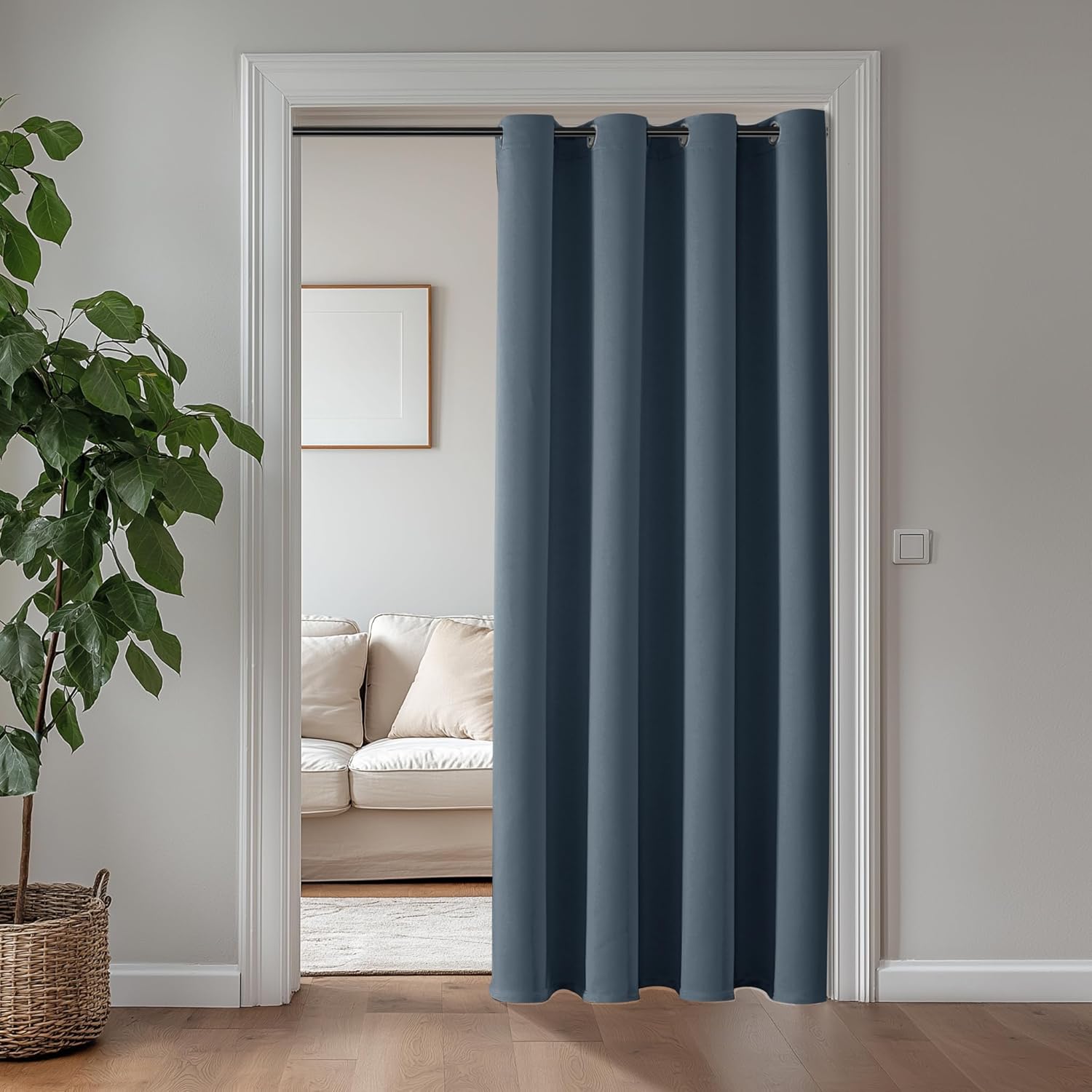 ChrisDowa Grommet Blackout Curtains for Bedroom - Thermal Insulated Room Darkening Curtains for Living Room (1 Panel Set, Stone Blue, 52W x 95L) 52"W x 95"L (Pack of 1) Stone Blue