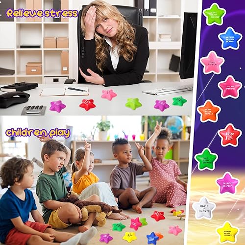 Miniatura 7 de Jerify 120 bolas de estrellas para el estrés con citas motivacionales para aliviar el estrés, juguete inspirador para el estrés, regalo a granel