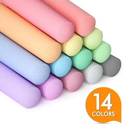 Miniatura 2 de feela Paquete de 168 tizas para acera, juego de tizas para acera para niños, a granel, ideal para niños y familias, pintura en acera, pared,