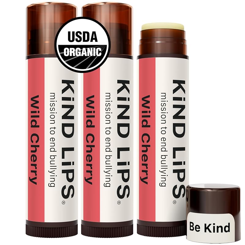 Kind Lips Bálsamo Labial de Cereja, Pacote com 3
