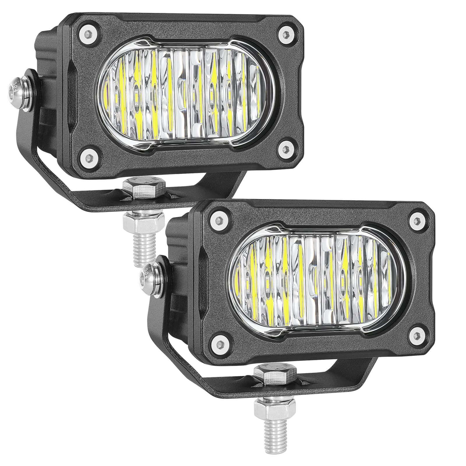 LED Pod Lights, 2Pcs 40W 3 Inch Flood Driving Lights Small LED Off Road Light Pods Ditch Lights backup Light for Truck Motorcycle UTV ATV SUV Boat Dirt Bike Surron