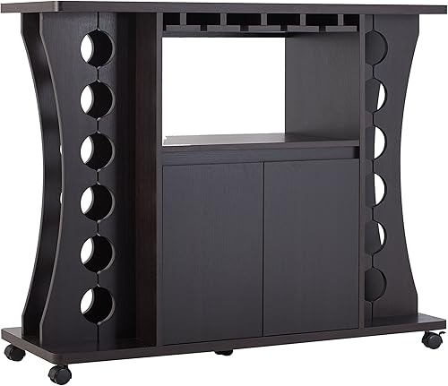 ioHOMES Henley mesa alta de bar no empotrada con estante de vino Espresso