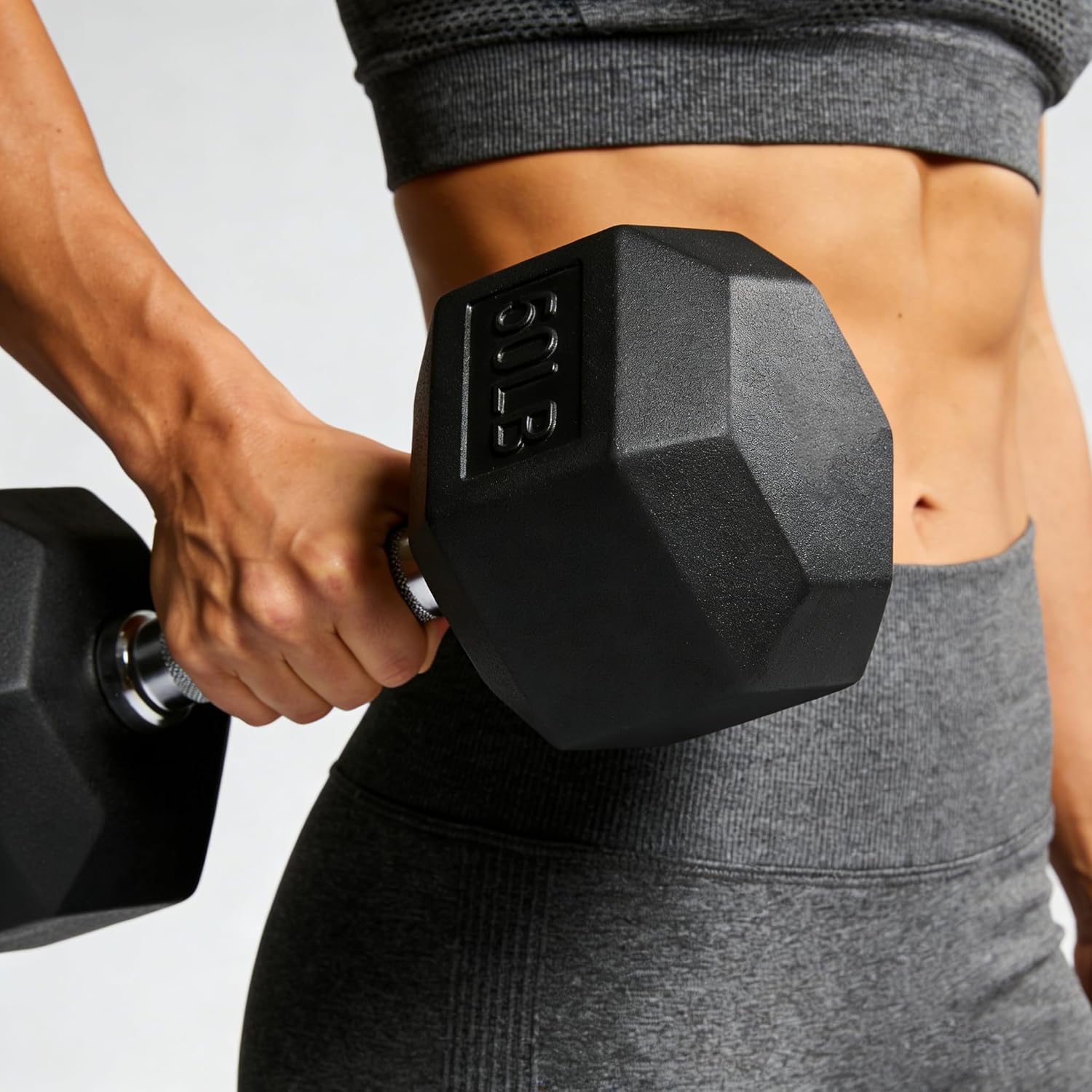 Dumbbells Set Rubber Hex Weights for Home Gym Durable Construction Convenient Storage Space Saving Design Complete Weight Set Barbell Coated for Exercise Training