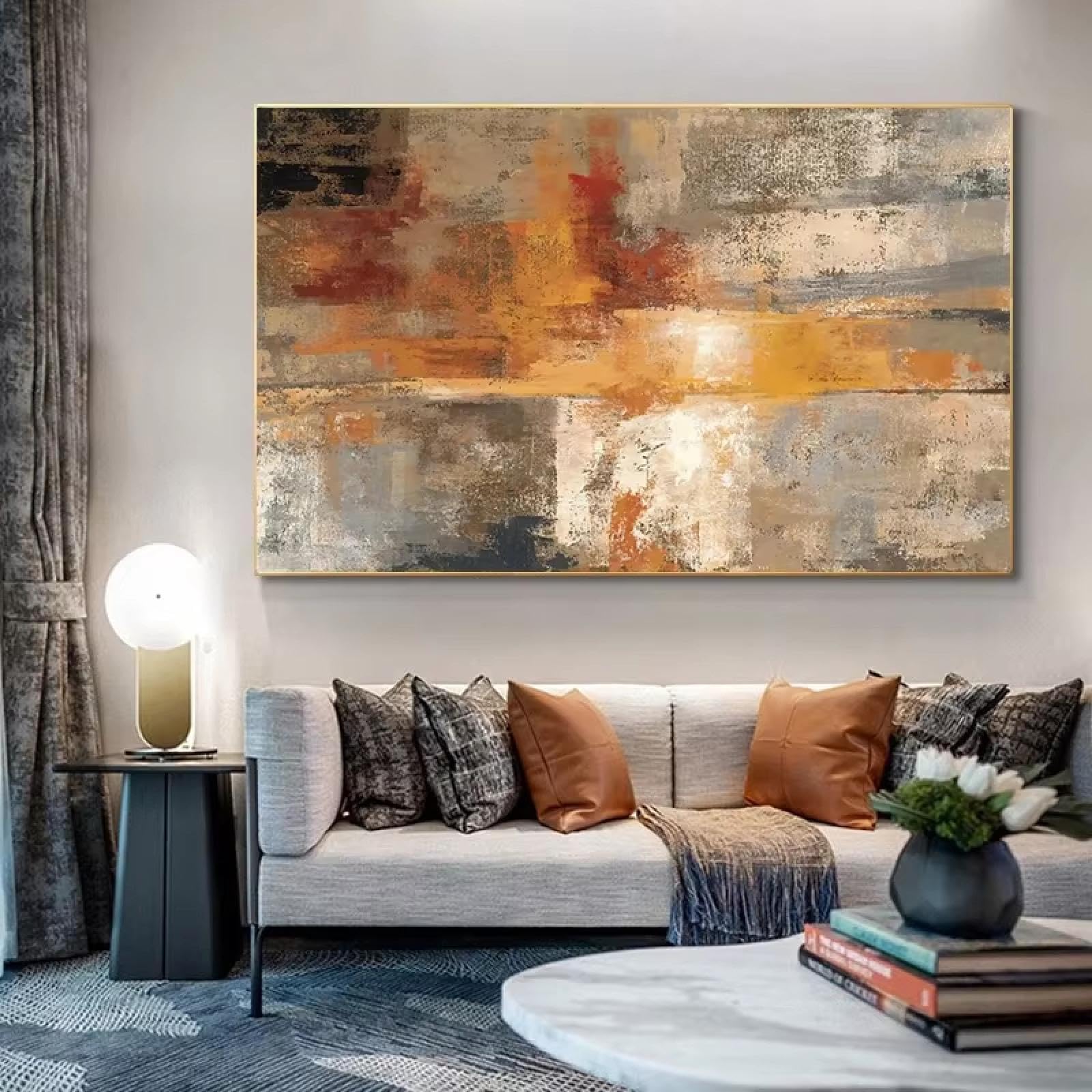 IEUUUB Stampe su tela di arte astratta da parete, dipinti moderni su tela, quadri su tela, decorazioni da parete per soggiorno, 50x70 cm (20x28 pollici) con cornice