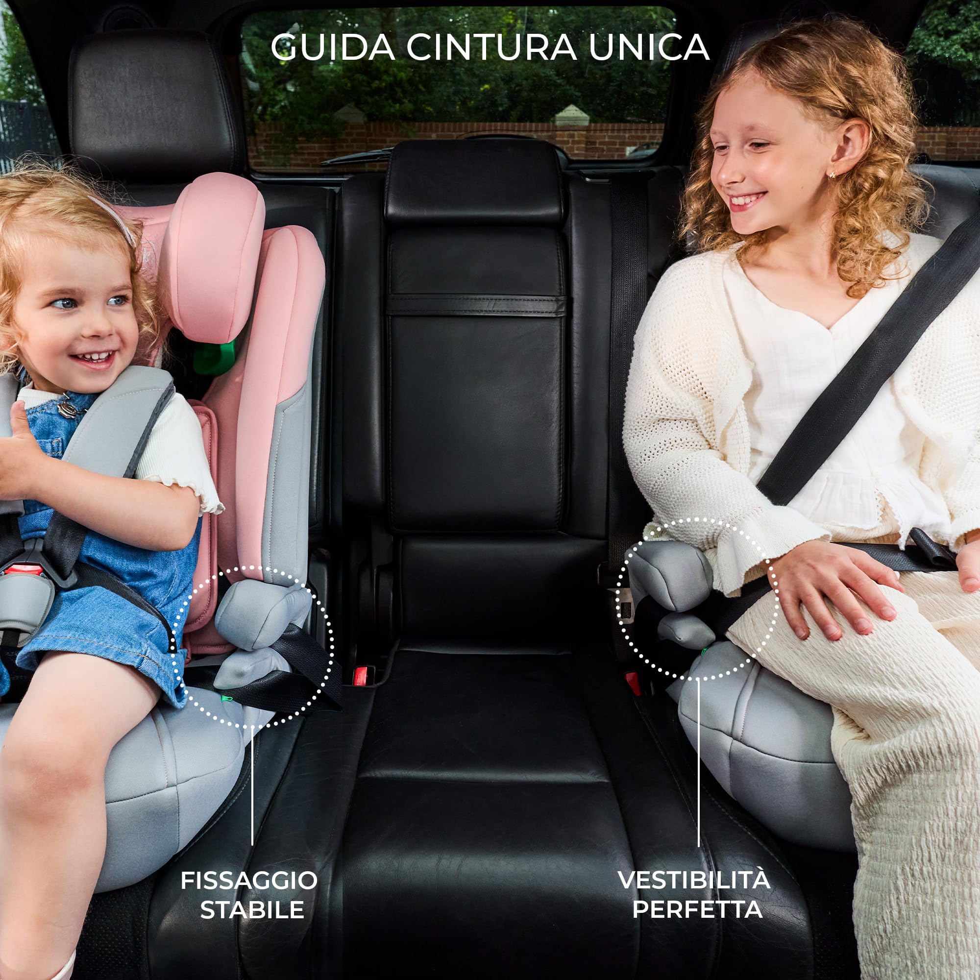 Kinderkraft I-COMFY, Seggiolino auto, Per bambini, Regolabile (76-150 cm), Schienale regolabile, Cintura di sicurezza a 5 punti, EASY GROW SYSTEM, Facile installazione, Nero