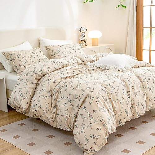 Miniatura 3 de BUPIRD Juego de edredón floral tamaño Queen, 100% microfibra cepillada de 3 piezas, juego de ropa de cama floral de 3 piezas, juego de funda de