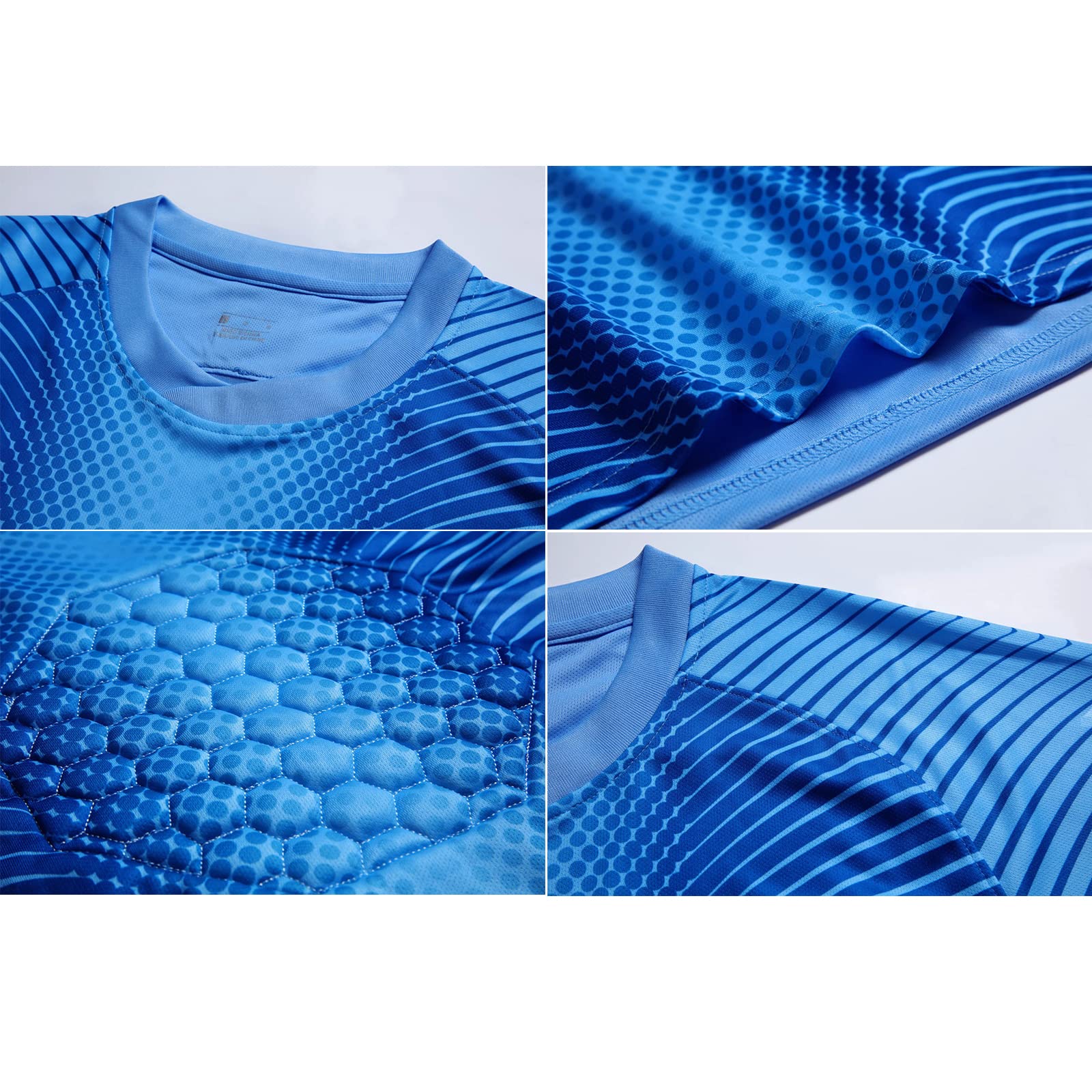 Camiseta De Portero Acolchada para Hombre, Personaliza El Kit Superior De Entrenamiento De Fútbol para Niños con Coderas, Personaliza Cualquier Nombre, Número, Logotipo del Equipo