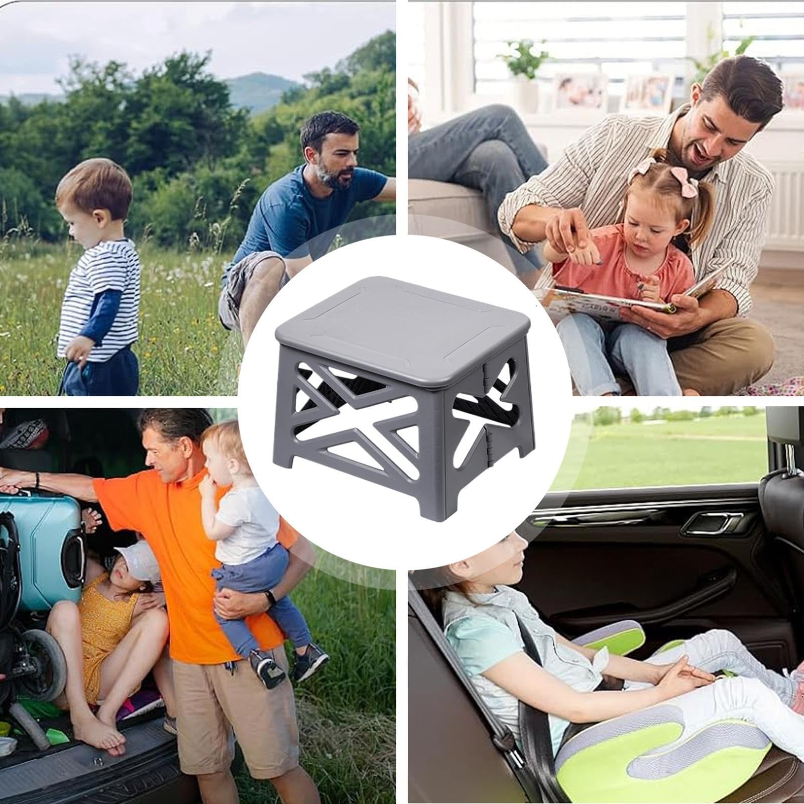 Inodoro Plegable Sanitario Portátil Móvil para Exteriores | Accesorios para Autocaravanas, Sanitario para Adultos en Auto, Taburete de Camping, Capacidad 100 kg para Senderismo y Playa