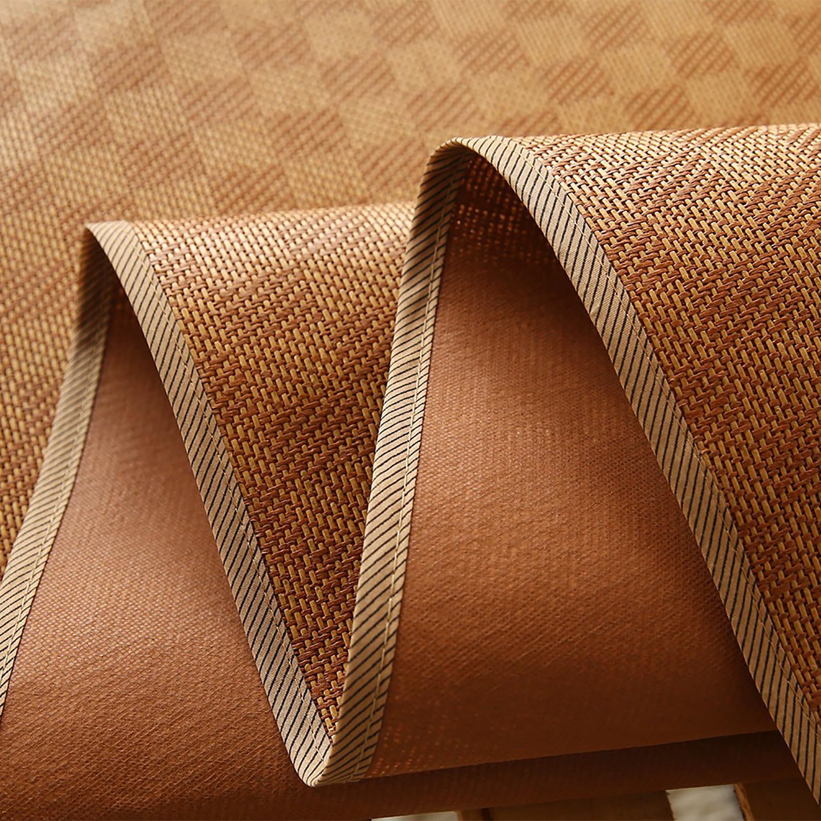 Qcwwy Rattan-Bambusmatte, Bambus-Bettlaken, Rattan-Matte für Bett mit Superelastischem, Festem Band, Umweltfreundlich, Ungiftig, für den Sommer Kühl, Faltbar Ai衍生词:-Bambusmatte, Bambus-Bettlaken,