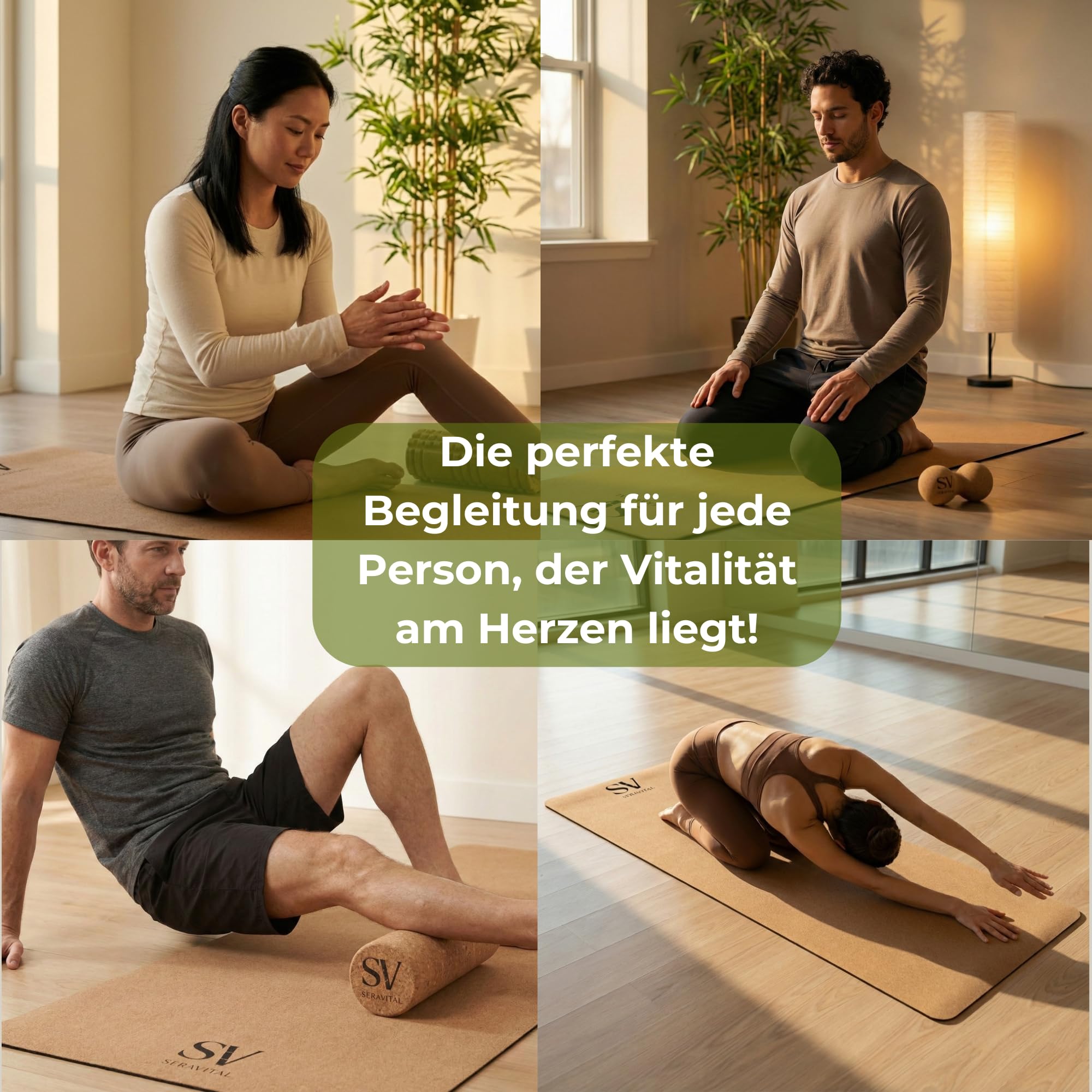 Kork Yogamatte hochwertig 183×68×4,5 mm – Feiner Naturkork & Naturkautschuk – extra breit, rutschfest & schweißresistent – nachhaltige Yoga Matte für Vinyasa, Yin, Pilates, Fitness uvm.