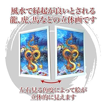 Amazon.co.jp: Rurumi 開運 風水 3D 立体画 額付き 立体 風水画