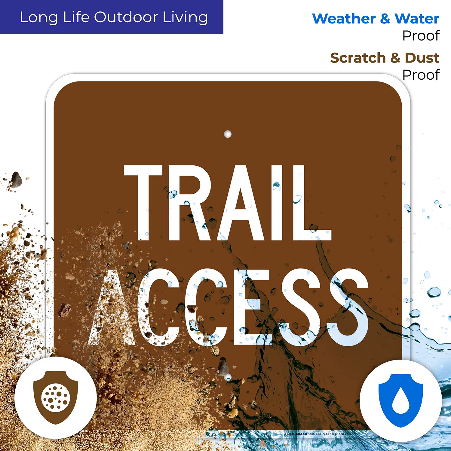 Trail Access Sign, 18x18 Inches, Rust Free .063 Aluminum, Fade Resistant, Made in USA