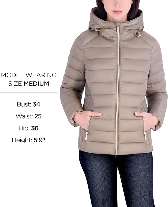 Michael Kors Women's Hooded Packable Puffer Jacket