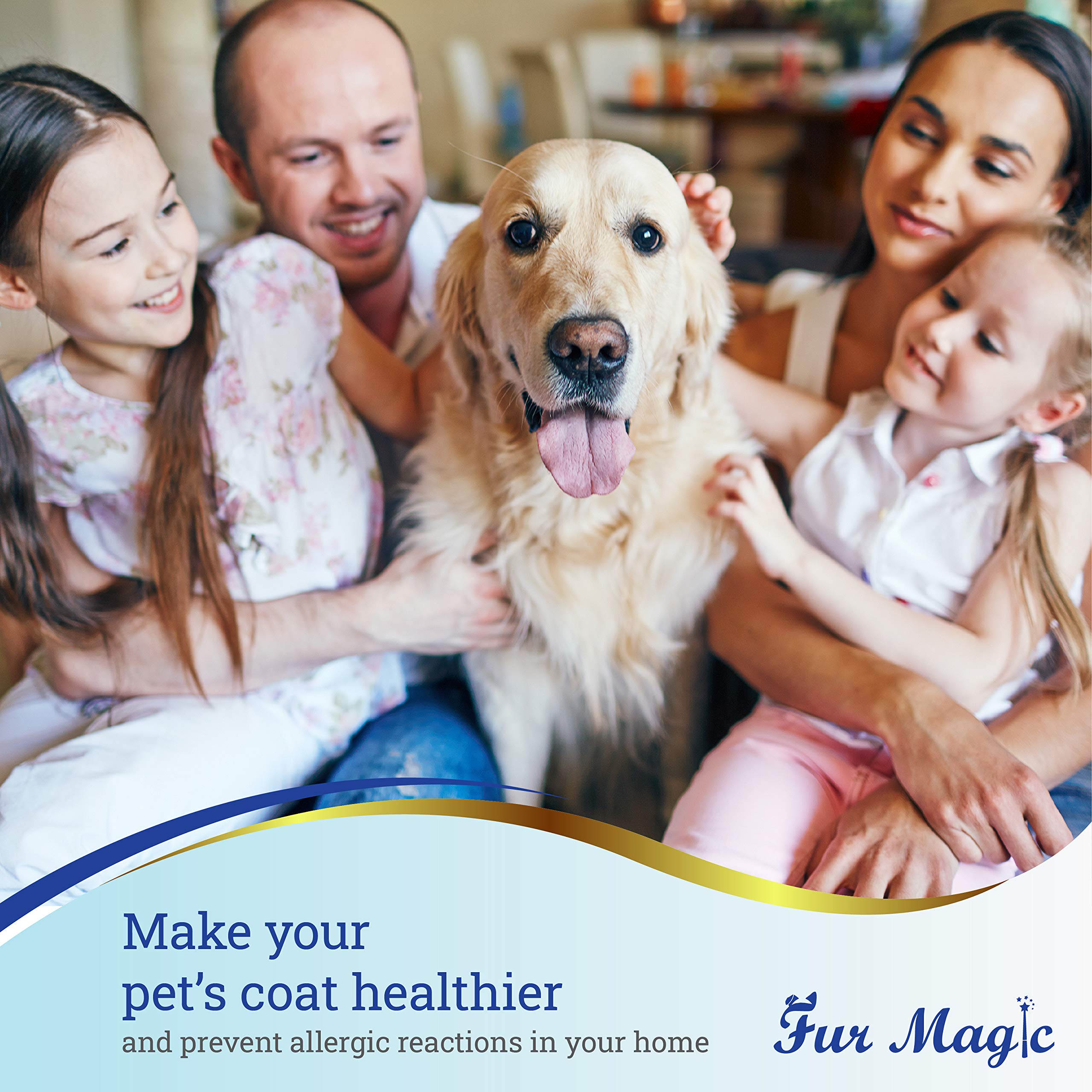 Fur Magic Herramienta para deshedding y desmatting, cepillo de aseo para mascotas de 2 caras para deshedding y eliminación de enredos para perros y gatos con cabello largo, mediano y corto, tamaño