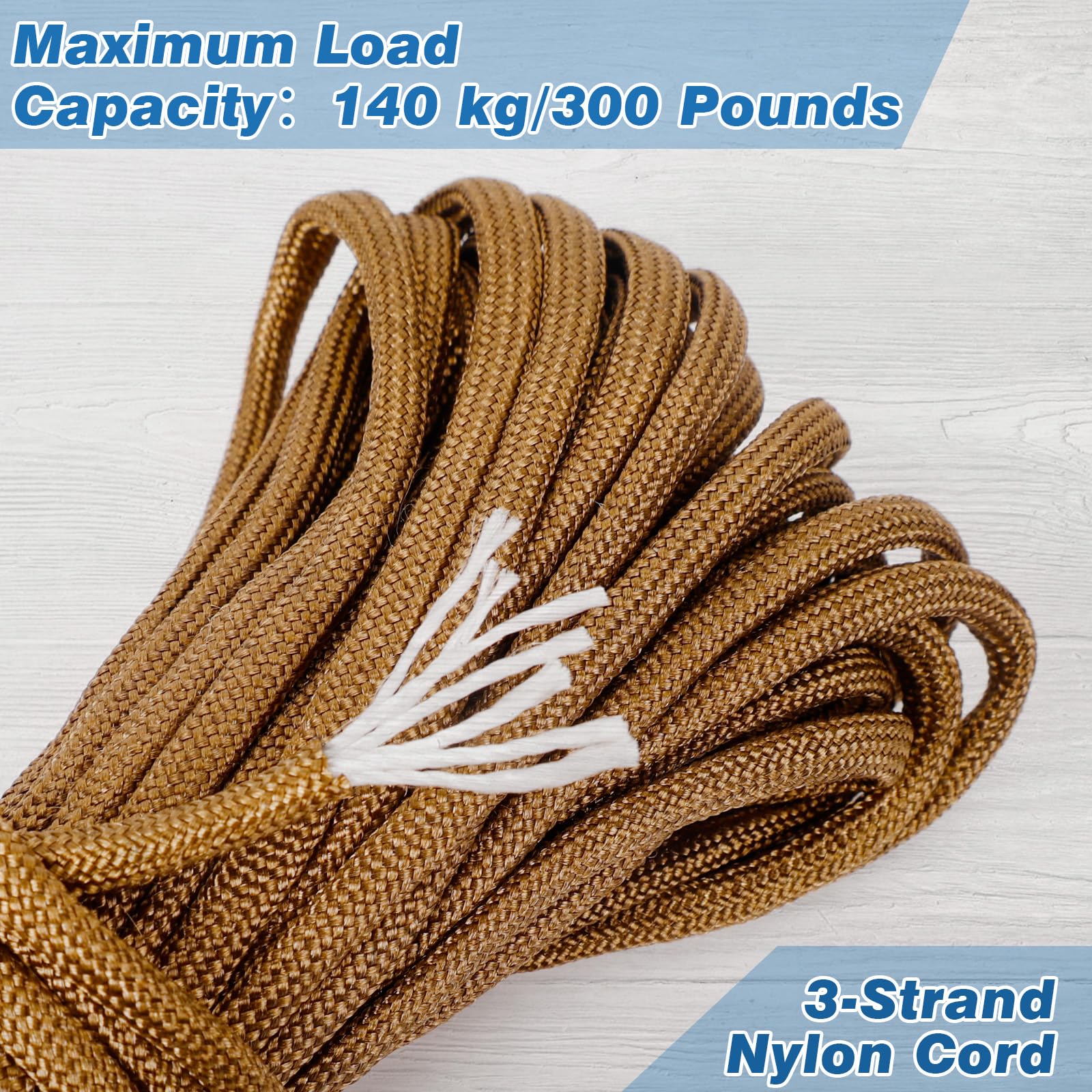 4 Paracordes 4mm Nylon 10m - Lot 40m Charge 250kg Pour Survie