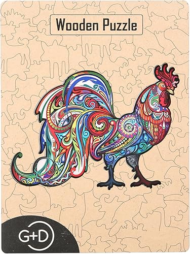 Miniatura 2 de G+D Rompecabezas para adultos - Rompecabezas de madera de gallo - Rompecabezas de madera colorido único - Toda la familia juntos para un desafío