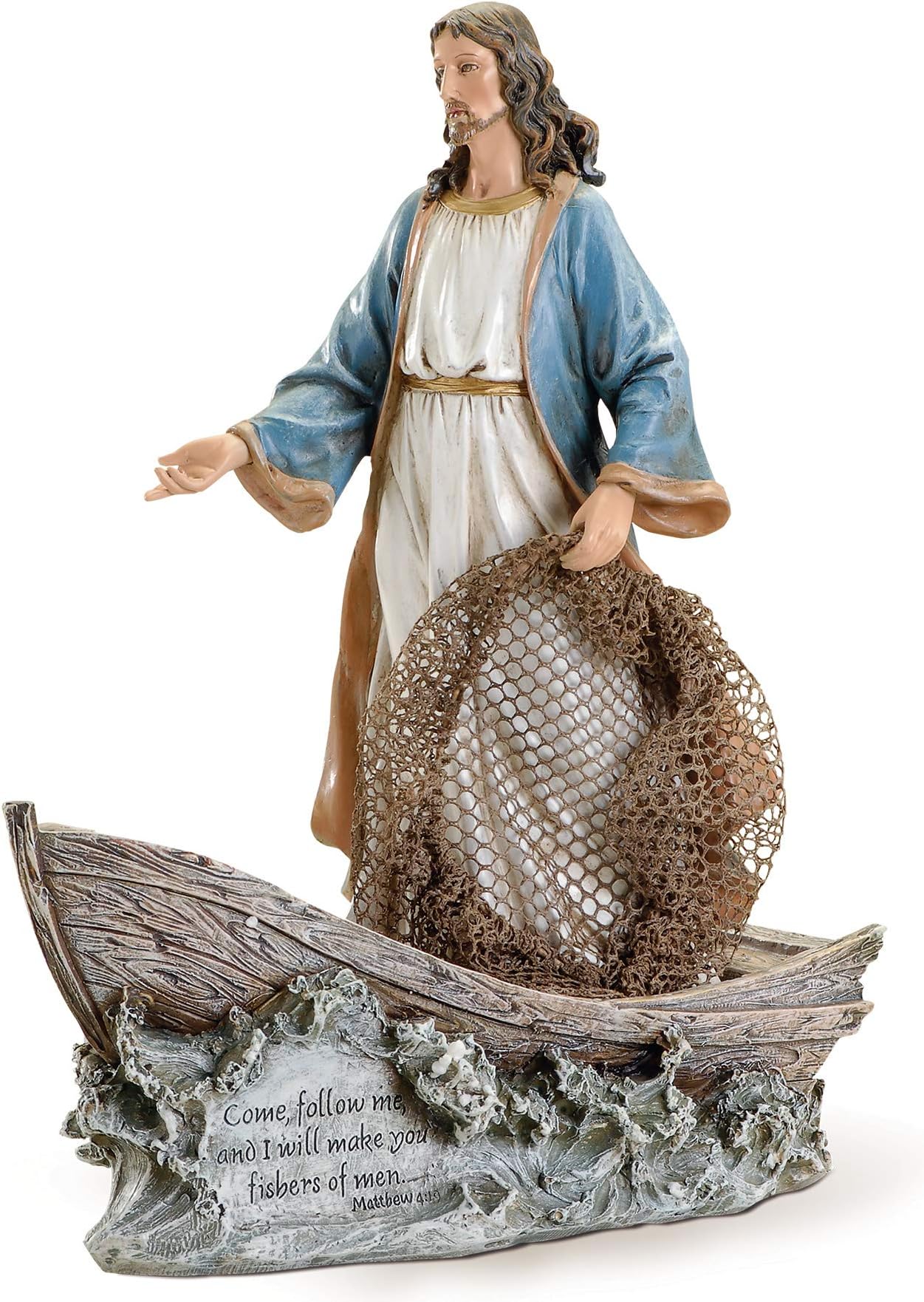 Joseph's Studio by Roman - Christ the Fisherman Figure, Life of Christ, Renaissance Collection, 11.25" H, Resin and Stone, Religious Gift, Decoration