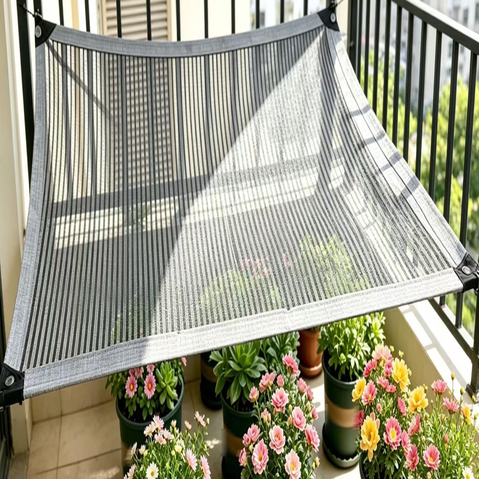 Red de Sombra 55% Aluminio, Malla Sombreadora regulación de Temperatura, Bordes Reforzados Resistentes al Viento, para Huerto, Jardinería y Macetas, Plantas