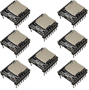 8PCS Mini MP3 Player Module Audio Voice Music Module 16P Support TF Card Compatible with DFPlayer Code