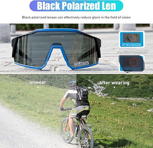 Miniatura 3 de KAPVOE Gafas de ciclismo polarizadas con 1 lente o 4 lentes intercambiables Tr90 Marco para hombres mujeres gafas de sol deportivas bicicleta