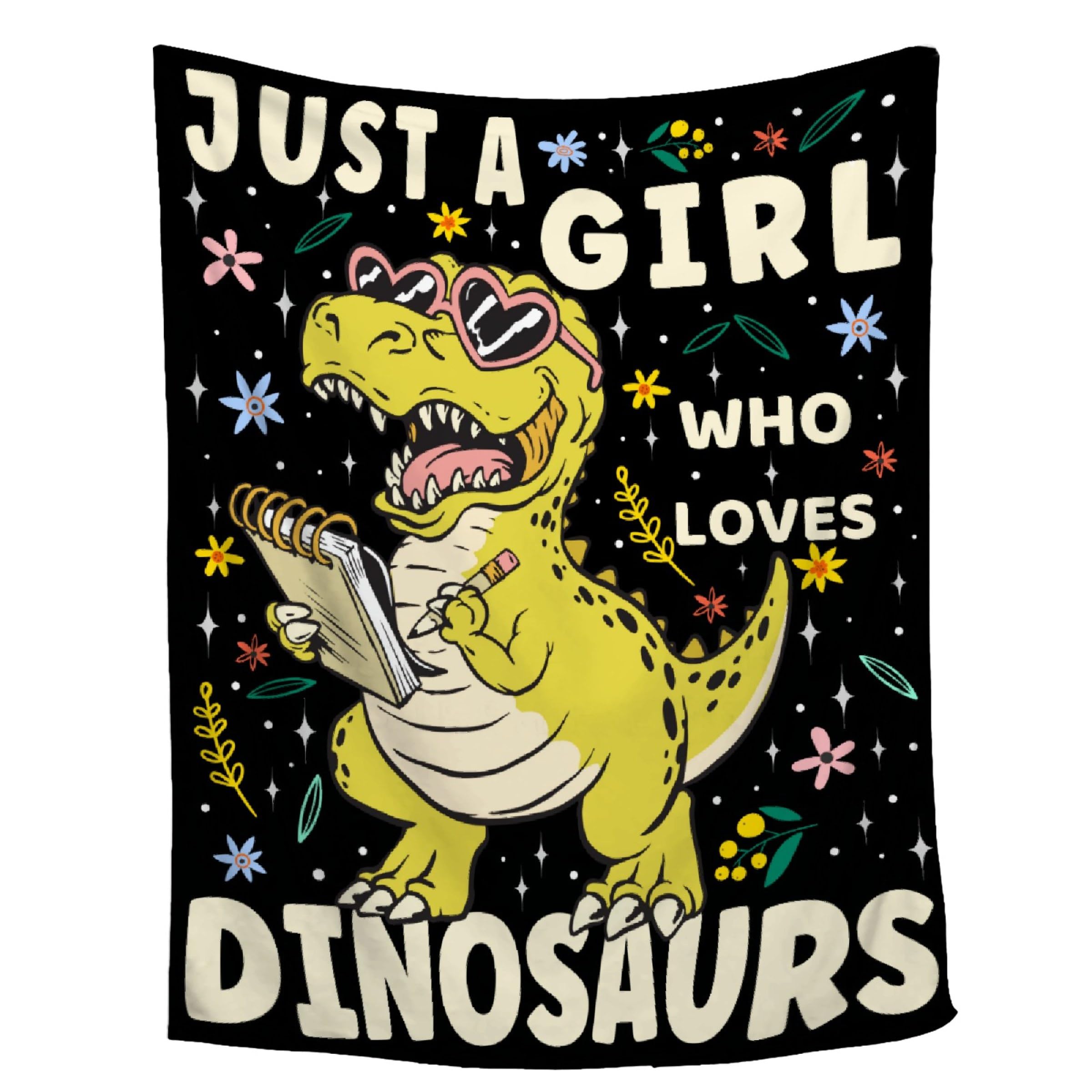 Dinosaurier-Decke Für Mädchen - Super Warm & Weich, 152x127 Cm, Flanell, Kuschelige Überwurfdecke Mit Dino-Motiv