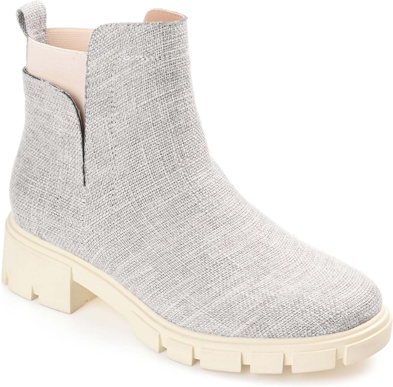 Journee Collection Womens Jeeva Tru Comfort Foam Inside Zip Block Heel Booties Grey 8 Medium WOMENS US