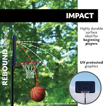 Lifetime Portable Basketball Hoop, Height Adjustable 7.5-10 Ft, Impact 44 Inch Backboard