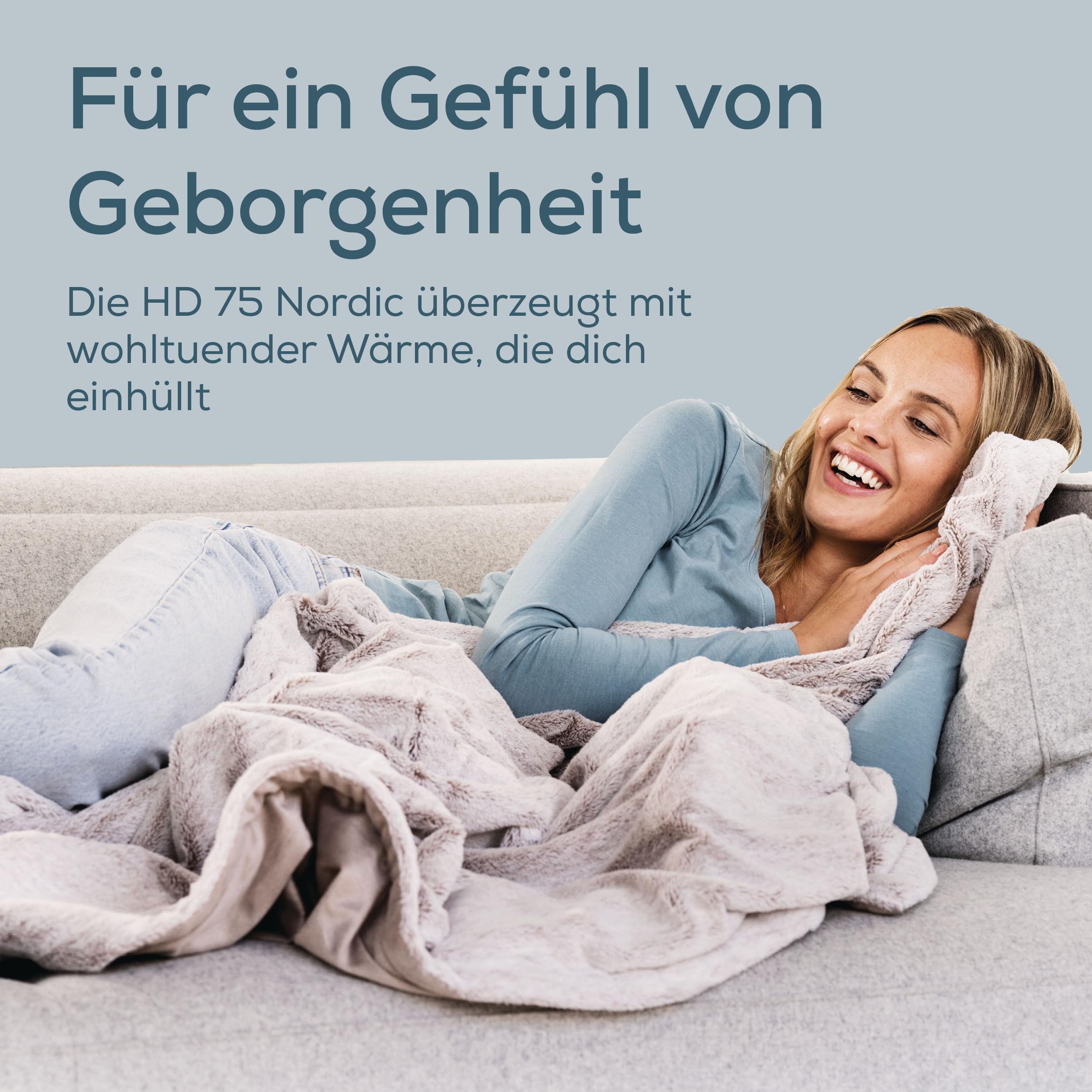 Beurer HD 75 Nordic Heizdecke, 180 x 130 cm, 6 Temperaturstufen, maschinenwaschbar, beige / braun