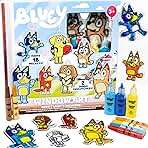 Bluey Window Art Suncatchers Kit for Kids to Paint, Great at-Home Craft Activity or Birthday Party Idea, Toys for Ages 3, 4, 5, 6