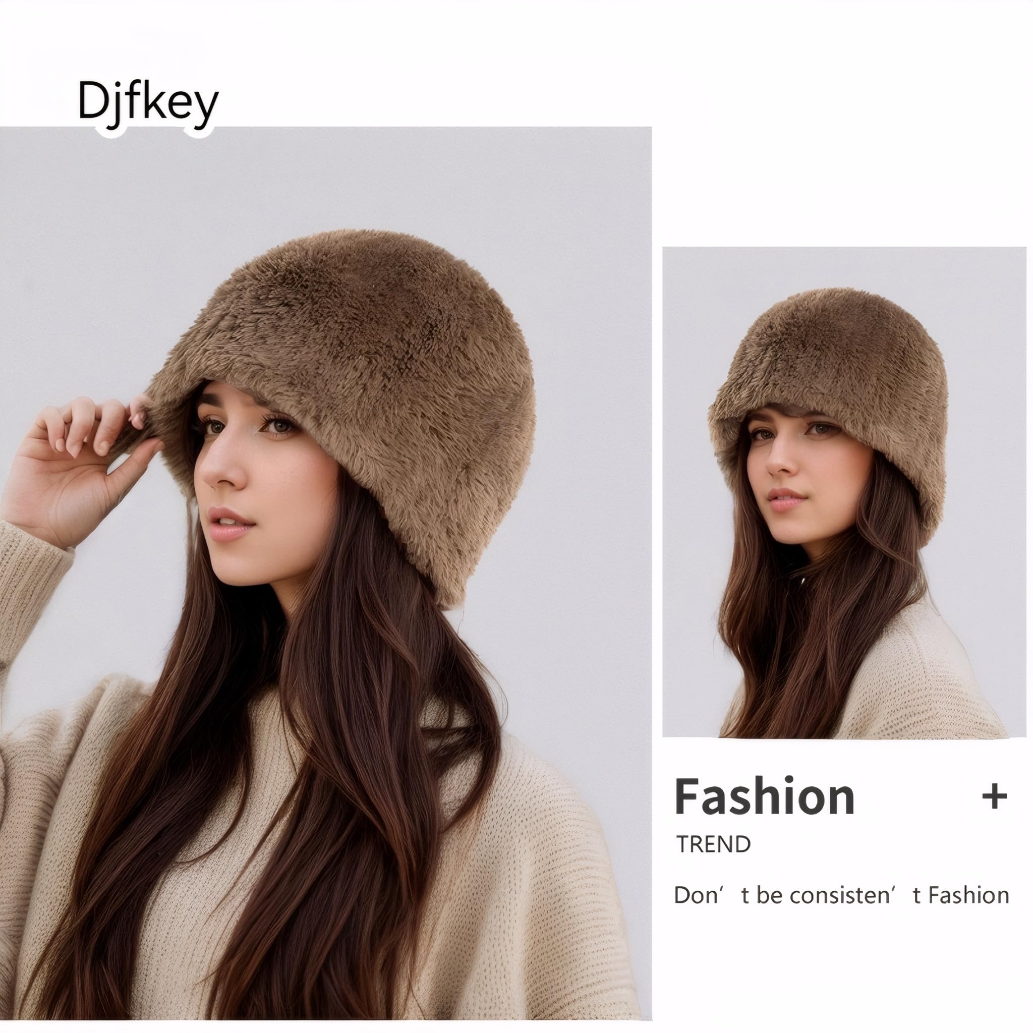 Djfkey Caldo berretto Slouch Beanie per cappello da pescatore da donna alla moda a doppio lato lavorato a maglia baggy moda da donna classici cappelli autunnali invernali